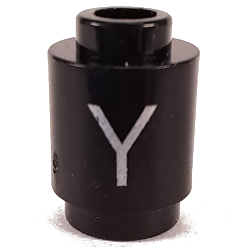 Visuel indicatif Rebrickable de Brique ronde 1 x 1 avec le motif imprimé lettre 'Y' (Brick Round 1 x 1 with Letter 'Y' Print)