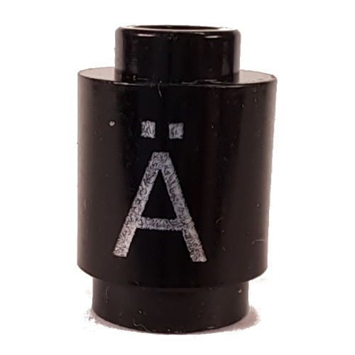 Visuel indicatif Rebrickable de Brique ronde 1 x 1 avec le motif imprimé Lettre 'Ä' (Brick Round 1 x 1 with Letter 'Ä' Print)
