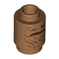 Visuel indicatif Rebrickable de Brique ronde 1 x 1 avec motif imprimé visage mandragore (Brick Round 1 x 1 with Mandrake Face Print)