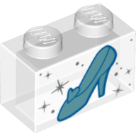 Visuel indicatif Rebrickable de Brique 1 x 2 avec motif de chaussures en verre (Brick 1 x 2 with Glass Shoe Print)