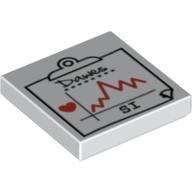 Visuel indicatif Rebrickable de Tuile 2 x 2 avec motif imprimé carte médicale (Tile 2 x 2 with Medical Chart Print)