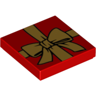 Visuel indicatif Rebrickable de Tuile 2 x 2 avec motif imprimé arc or (Tile 2 x 2 with Gold Bow Print)
