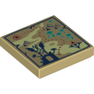 Visuel indicatif Rebrickable de Tuile 2 x 2 avec carte du château de Noctura motif imprimé (Elfes) (Tile 2 x 2 with Map to Noctura's Castle Print (Elves))