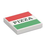Visuel indicatif Rebrickable de Tuile 2 x 2 avec motif imprimé Pizza Box (Tile 2 x 2 with Pizza Box Print)