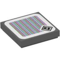 Tuile 2 x 2 avec motif imprimé whomp et code-barres (autocollant) (Tile 2 x 2 with Whomp and Barcode Print (Sticker))