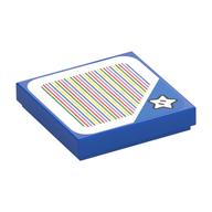 Visuel indicatif Rebrickable de Tuile 2 x 2 avec motif imprimé étoiles et codes à barres (autocollant) (Tile 2 x 2 with Star and Barcode Print (Sticker))