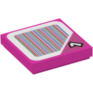 Visuel indicatif Rebrickable de Tuile 2 x 2 avec motif imprimé '1' et code-barres (autocollant) (Tile 2 x 2 with '1' and Barcode Print (Sticker))