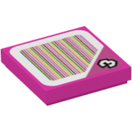 Visuel indicatif Rebrickable de Tuile 2 x 2 avec motif imprimé '3' et code-barres (autocollant) (Tile 2 x 2 with '3' and Barcode Print (Sticker))