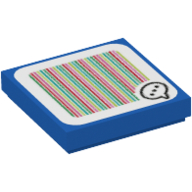Visuel indicatif Rebrickable de Tuile 2 x 2 avec bulle de parole et code à barres motif imprimé (autocollant) (Tile 2 x 2 with Speech Bubble and Barcode Print (Sticker))