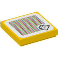 Tuile 2 x 2 avec bulle de lave et code à barres motif imprimé (autocollant) (Tile 2 x 2 with Lava Bubble and Barcode Print (Sticker))