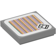 Tuile 2 x 2 avec œil de pierre et code à barres motif imprimé (autocollant) (Tile 2 x 2 with Stone Eye and Barcode Print (Sticker))