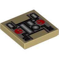 Visuel indicatif Rebrickable de Tuile 2 x 2 avec SW Rebel Motif imprimé mécanique (Tile 2 x 2 with SW Rebel Mechanical Print)