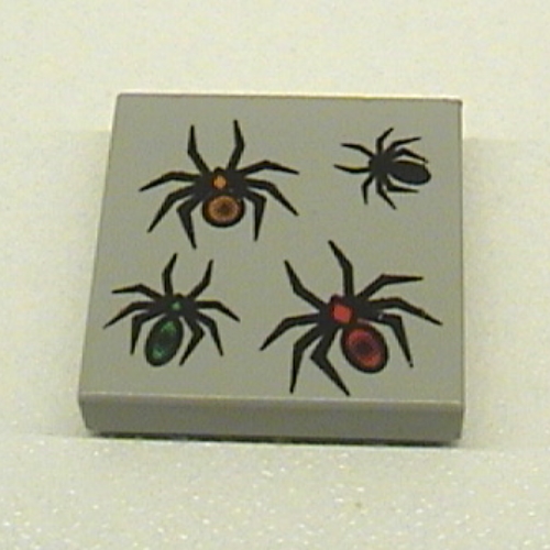 Visuel indicatif Rebrickable de Tuile 2 x 2 avec motif imprimé 4 araignées (Tile 2 x 2 with 4 Spiders Print)