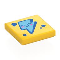 Visuel indicatif Rebrickable de Tuile 2 x 2 avec éclair bleu clair et lumineux, motif imprimé visage (Tile 2 x 2 with Blue and Bright Light Blue Lightning Bolt, Face Print)