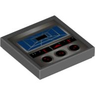 Visuel indicatif Rebrickable de Tuile 2 x 2 avec l'équipe alpha arctic bleu rectangle grille affichage motif imprimé (Tile 2 x 2 with Alpha Team Arctic Blue Rectangle Grid Display Print)