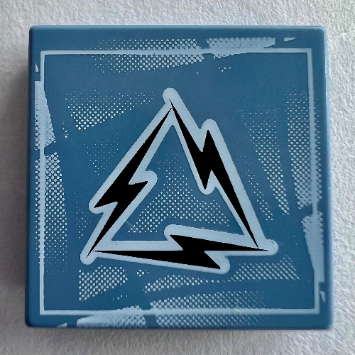 Visuel indicatif Rebrickable de Tuile 2 x 2 avec l'équipe alpha logo arctique éclair imprimé (Tile 2 x 2 with Alpha Team Arctic Lightning Logo Print)