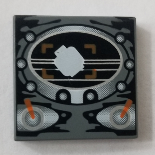 Visuel indicatif Rebrickable de Tuile 2 x 2 avec alpha équipe arctic ovale affichage motif imprimé (Tile 2 x 2 with Alpha Team Arctic Oval Display Print)