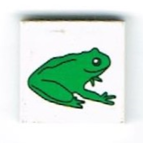 Visuel indicatif Rebrickable de Tuile 2 x 2 avec motif imprimé Grenouille verte (Tile 2 x 2 with Green Frog Print)