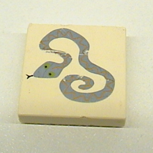 Visuel indicatif Rebrickable de Tuile 2 x 2 avec motif imprimé Serpent courbé (Tile 2 x 2 with Curled Snake Print)