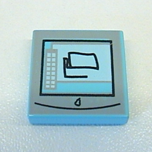 Visuel indicatif Rebrickable de Tuile 2 x 2 avec écran d'ordinateur motif imprimé 2 (Tile 2 x 2 with Computer Monitor Print 2)