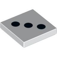 Visuel indicatif Rebrickable de Tuile 2 x 2 avec motif imprimé 3 points noirs (Tile 2 x 2 with 3 Black Dots Print)