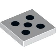 Visuel indicatif Rebrickable de Tuile 2 x 2 avec motif imprimé 5 points noirs (Tile 2 x 2 with 5 Black Dots Print)