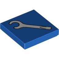 Visuel indicatif Rebrickable de Tuile 2 x 2 avec clé blanche / motif imprimé tournevis (Tile 2 x 2 with White Spanner / Screwdriver Print)