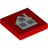 Visuel indicatif Rebrickable de Tuile 2 x 2 avec motif imprimé Maison Blanche (Tile 2 x 2 with White House Print)