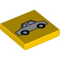 Visuel indicatif Rebrickable de Tuile 2 x 2 avec motif imprimé voiture blanc (Tile 2 x 2 with White Car Print)