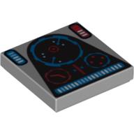 Visuel indicatif Rebrickable de Tuile 2 x 2 avec commandes de vol motif imprimé (Tile 2 x 2 with Flight Controls Print)