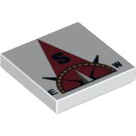 Visuel indicatif Rebrickable de Tuile 2 x 2 avec Boussole Sud 'S' en Rouge Foncé (Tile 2 x 2 with Compass South 'S' in Dark Red Pointer Print)