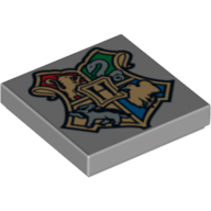 Visuel indicatif Rebrickable de Tuile 2 x 2 avec motif imprimé Manteau de Poudlard (Tile 2 x 2 with Hogwarts Coat of Arms Print)