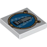 Visuel indicatif Rebrickable de Tuile 2 x 2 avec torpille et bulles en motif imprimé hublot (Tile 2 x 2 with Torpedo and Bubbles in Porthole Print)