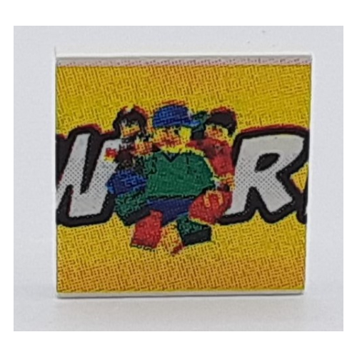 Visuel indicatif Rebrickable de Tuile 2 x 2 avec le monde LEGO imprimé moyen milieu (Tile 2 x 2 with LEGO World Print Medium Middle)