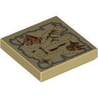 Visuel indicatif Rebrickable de Tuile 2 x 2 avec carte pyramide et sphinx motif imprimé (Tile 2 x 2 with Map Pyramid and Sphinx Print)