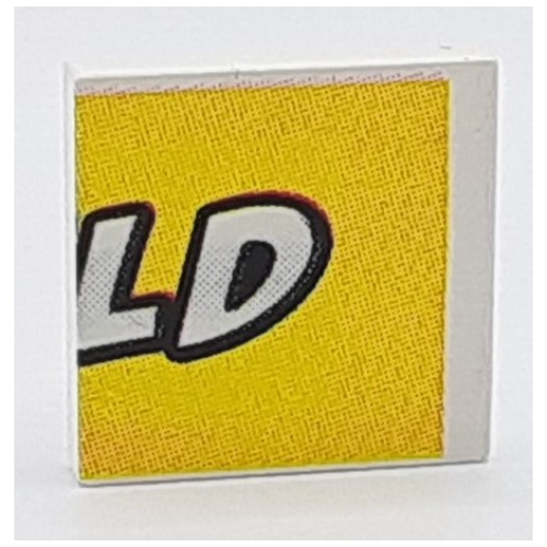Visuel indicatif Rebrickable de Tuile 2 x 2 avec le monde LEGO imprimé moyen à droite (Tile 2 x 2 with LEGO World Print Medium Right)