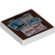 Visuel indicatif Rebrickable de Tuile 2 x 2 avec Presse-papiers et motif imprimé Photos (Tile 2 x 2 with Clipboard and Photos Print)