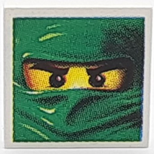 Visuel indicatif Rebrickable de Tuile 2 x 2 avec motif imprimé Ninjago masque vert (Tile 2 x 2 with Ninjago Mask Green Print)