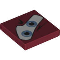 Visuel indicatif Rebrickable de Tuile 2 x 2 avec motif imprimé yeux bleus sur fond blanc (Tile 2 x 2 with Blue Eyes on White Background Print)