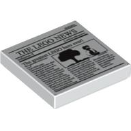 Visuel indicatif Rebrickable de Carreau 2 x 2 avec journal 'THE LEGO NEWS volume 3' motif imprimé (Tile 2 x 2 with Newspaper 'THE LEGO NEWS volume 3' Print)