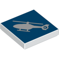 Visuel indicatif Rebrickable de Tuile 2 x 2 avec motif imprimé hélicoptère (Tile 2 x 2 with Helicopter Print)