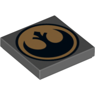 Visuel indicatif Rebrickable de Tuile 2 x 2 avec motif imprimé SW Rebel Logo (Tile 2 x 2 with SW Rebel Logo Print)
