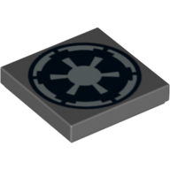 Visuel indicatif Rebrickable de Tuile 2 x 2 avec sw logo impérial imprimé (Tile 2 x 2 with SW Imperial Logo Print)
