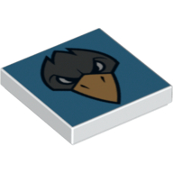 Visuel indicatif Rebrickable de Tuile 2 x 2 avec motif imprimé tête de Corbeau (Tile 2 x 2 with Raven Head Print)