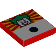 Visuel indicatif Rebrickable de Tuile 2 x 2 avec visage de Joker et motif imprimé à pois noirs (Tile 2 x 2 with Joker Face and Black Dot Print)