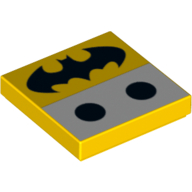 Visuel indicatif Rebrickable de Tuile 2 x 2 avec symbole Batman et motif imprimé à 2 points (Tile 2 x 2 with Batman Symbol and 2 Dots Print)