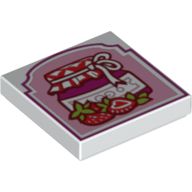 Visuel indicatif Rebrickable de Tuile 2 x 2 avec motif imprimé confiture de fraises (Tile 2 x 2 with Strawberry Jam Print)