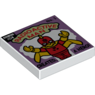Visuel indicatif Rebrickable de Tuile 2 x 2 avec motif imprimé de bande dessinée homme radioactif (Tile 2 x 2 with Radioactive Man Comic Print)