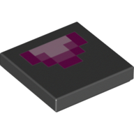 Visuel indicatif Rebrickable de Tuile 2 x 2 avec motif imprimé géométrique violet clair, violet moyen et violet Minecraft (Tile 2 x 2 with Light Purple, Medium Purple and Purple Minecraft Geometric Print)