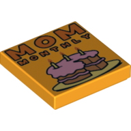 Visuel indicatif Rebrickable de Tuile 2 x 2 avec motif imprimé 'MOM MONTHLY' (Tile 2 x 2 with 'MOM MONTHLY' Print)